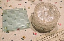 9 schöne Glas Untersetzer 6 x rund und  3 x viereckig