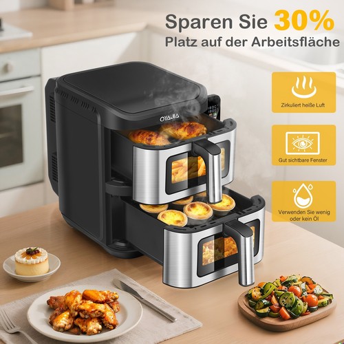 11l doppel heissluftfritteuse - 11l,