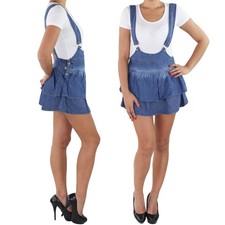 Damen Jeans Latzrock Latzjeans