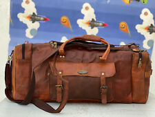 Leder Reise Herren Duffel Gepäck Fitness Retro Wochenende Brown Original Tasche