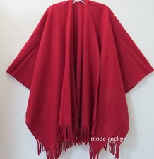 BORIS INDUSTRIES softig-weicher Fleece Poncho Überwurf 40-56 Fransen bordeaux