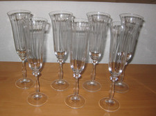 7 hohe Sektgläser mit Stil, dünnes Glas