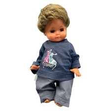 DDR Puppe Schlafaugen Figur Junge 30cm 300/32 Blaue Esprit Kleidung Vintage Alt