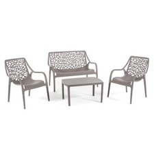 Gartenset 4-teilig mit Sofa Sessel Outdoor Couchtisch aus Harz - SET MARATEA