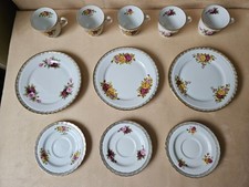 Kaffeeservice Kronester Bavaria Blumen Decor Goldrand 5 Per. sehr gut erhalten