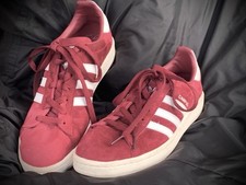 ADIDAS Campus Sneaker Gr 43,5 Echtes Leder Bordeauxrot Unisex Turnschuhe Rot