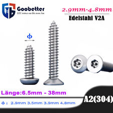 Sicherheitsschraube Senkkopf/Rundkopf TORX+PIN A2 Edelstahl V2A Holzschraube