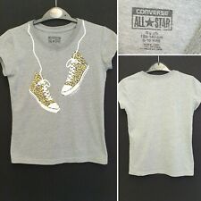 CONVERSE MÄDCHEN GRÖSSE 8-10 JAHRE GRAU WESTE TOP SNEAKER TURNSCHUHE GRAFIK 