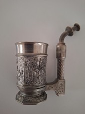 Antike Schnaps Pfeife BMF Zinn Unbenutzt Vintage Sammler Alt Rar