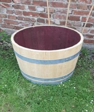Blumenkübel aus 1/2 gebrauchtem 300l-Weinfass (140l)