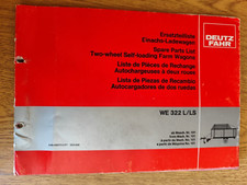 Deutz Fahr Einachs Ladewagen WE 322 L/LS Ersatzteilliste spare parts list KK