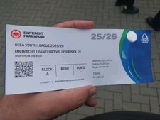 Hardticket Gebraucht Youth League 22.10.2025 Eintracht Frankfurt - Liverpool FC