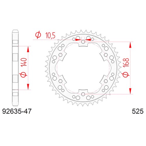Zahnrad afam stahl p525 z47 - p525,