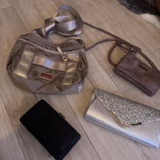 Taschen Set Damen, Clutsch, kleine Tasche, rosa, Gold, schwarz, Silber