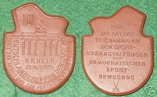 Ddr porzellanmedaille - ddr,