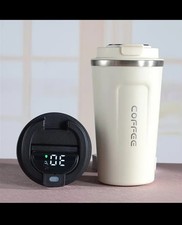 Isolierbecher Edelstahl 500ml – Thermobecher To Go mit Temperaturanzeige