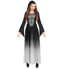 Kleid Gothic Lady schwarz grau Mittelalter Burgdame Halloween Karneval Damen