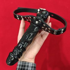 Bondage Leder Stecker Mundknebel Doppel Plug MundKnebel Gesicht Kopfgurt Fetisch
