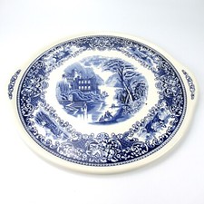 Myott Staffordshire Kuchenplatte Serie Old England Blue Dekor Cambridge England