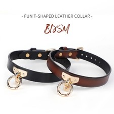 Bondage-Echtes-Leder-Kragen-Sk