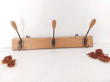 Alte Wandgarderobe aus Holz drei Haken - Flurgarderobe oder Handtuchhalter 50er