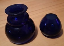 2x Glas Vasen * Deko Gefäße * in Blau * Dekoration * 2 Größen *