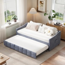 Tagesbett Ausziehbar Schlafsofa 90x200 Polsterbett Bettgestell mit Lattenrost