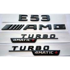 Für Mercedes Benz E53 AMG Turbo 4Matic+ Aufkleber Schwarz Glänzend Embleme Auto