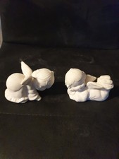 Schrüh- Rohling, Keramik, 2 Engel,  ca. 9 cm, zum Bemalen