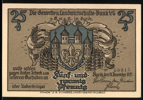 Notgeld kyritz 1921 25 - notgeld, 1921,