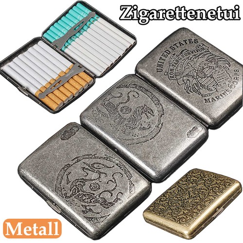 Vintage metall zigarettenetuis - vintage,