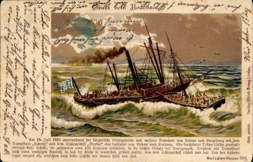 Litho dampfboot ludwig und - litho,