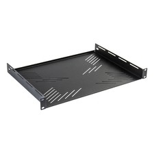 19 Zoll Ablage 1HE Rackwanne Stahl Schwarz Pulverbeschichtet Einbautiefe 33cm