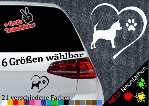 Chihuahua herz aufkleber - herz,
