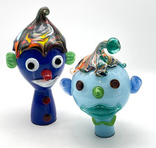 2 Glasköpfe Glasfigur Glas