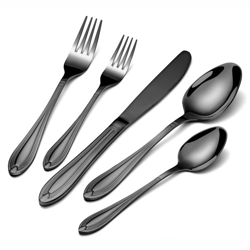 Besteckset schwarz poliert - besteckset,