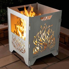 Feuerkorb Flammen Feuertonne 40x50cm 2mm Stahl Feuerstelle Garten