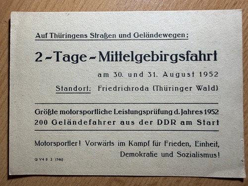 Fahrerkarte 1952 tage - 1952, 2