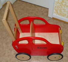 Pallas Lauflernwagen/Puppenwagen Auto, personalisiert: KILIAN, Holz, Gummireifen