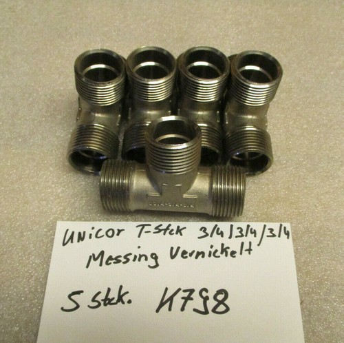 Unicor stück messing - 5x, t-stück,messing