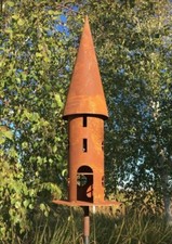 Edelrost Vogelhaus Futterhaus Rost Deko Gartendeko Metall Laterne * H 66 cm *  S