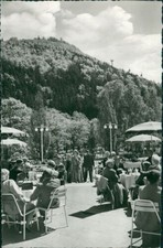Ansichtskarte Bad Harzburg Blick Kurhaus-Terrasse auf Burgberg Cafe (Nr.9737)