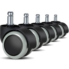 Burostuhl Rollen 5er Set Ersatzrollen für Hartboden 22 mm Baasha