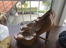 PRADA Nude Leder High Heels NP: 490€ + OVP Pumps Designer Schuhe 38 38,5 39