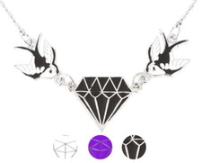 Oldschool SWALLOW Schwalben TATTOO Diamond HALSKETTE Rockabilly SCHMUCK