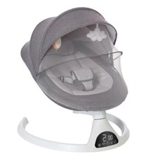 Elektrische Wippe Babywippe Schaukel Wiege USB mit Musik & Fernbedienung Grau DE