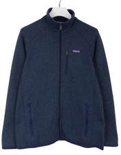 Patagonia Sweatshirt Herren Groß Außen Reißverschluss Taschen Marineblau Logo
