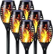 Solarleuchte LED Garten Beleuchtung Solar Licht Lampe Fackel Leuchte Flamme