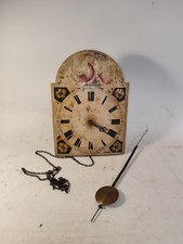 Schilderuhr Wand Uhr Biedermeier Blumen Malerei Bastler Relikt um 1840 alt