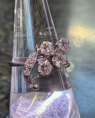 Jugendstil ring 18kt weißgold - 18kt,